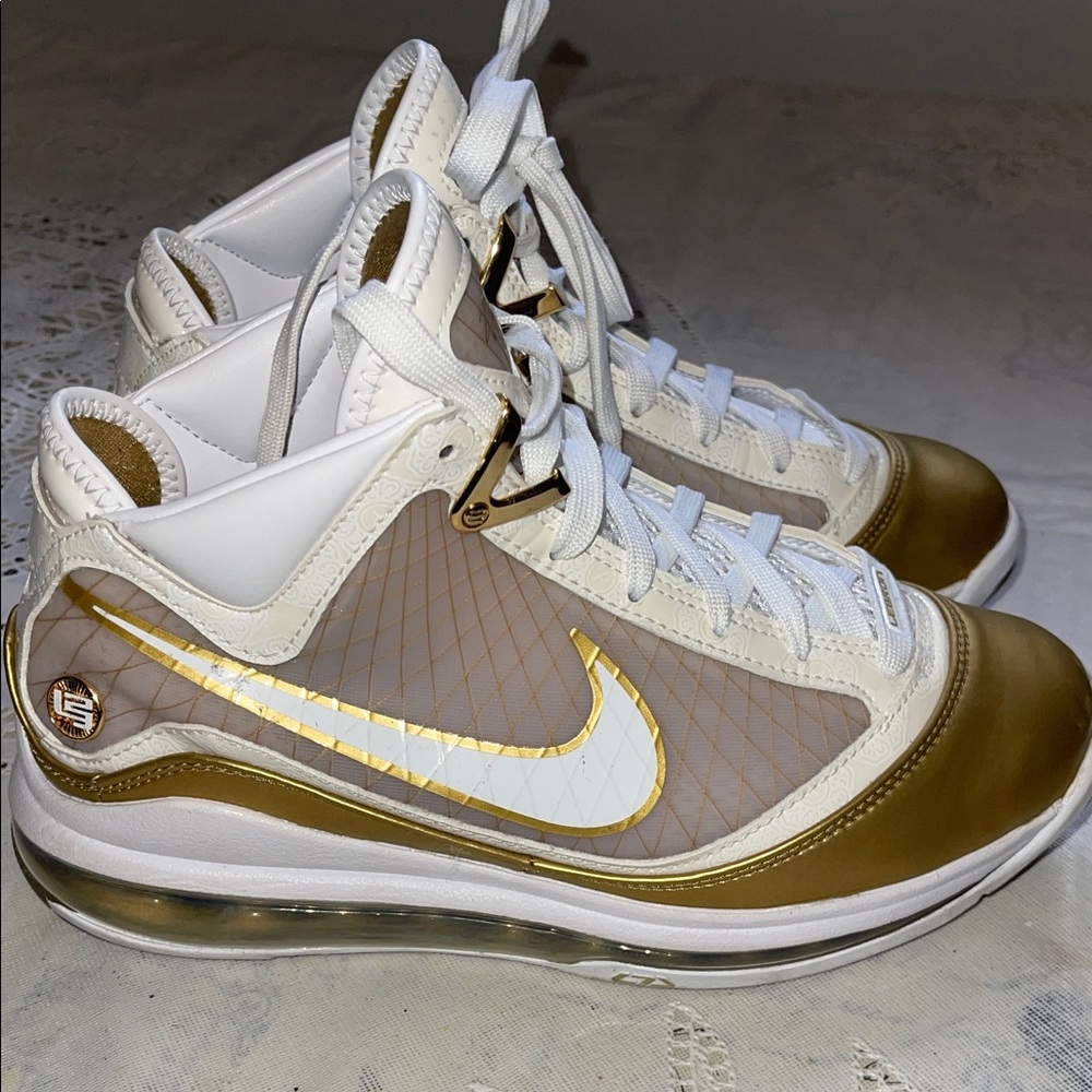 Nike High-Top Sneakers in Gold and White